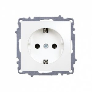 Розетка с/з. белый ZENA 500-010200-217