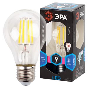 Лампа светодиод ЭРА F-LED A60-9W-840-E27 (филамент,груша,нейт.Е27)