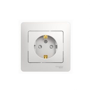 Розетка с/з белая 16А с крыш. SchE GLOSSA GSL000148