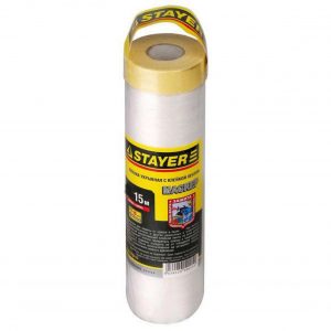 Пленка STAYER “PROFESSIONAL” защитная с клейкой лентой “МАСКЕР” HDPE 9мкм 1,7х15м 12255-170-15