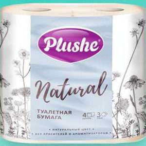 Туалетная бумага “Natural” 3-сл. песочный (4шт)