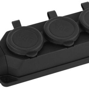 Колодка каучуковая с/з 3гнезда 16А IP44 красная К-3е-RED-IP44